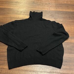 Banana Republic Black Turtleneck Sweater in 100% Merino Wool.